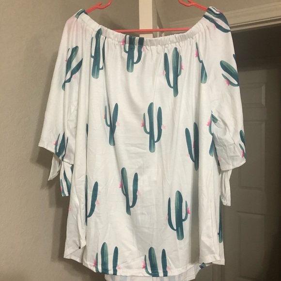 Women’s Off Shoulder 3/4 Sleeve Cactus print - Picture 3 of 3